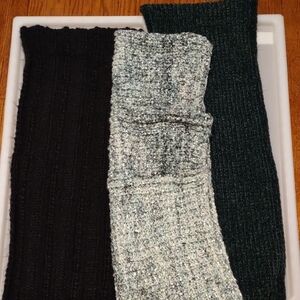 Bundle Lot 3 Winter Scarf Calvin Klein Black Green Sparkle